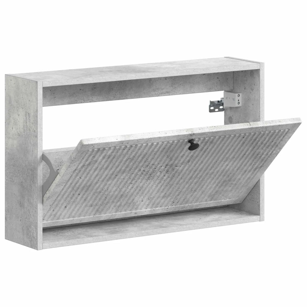 Mobiletto per Scarpe da Muro EDE 71 x 17 x 43 cm Grigio Cemento 895968
