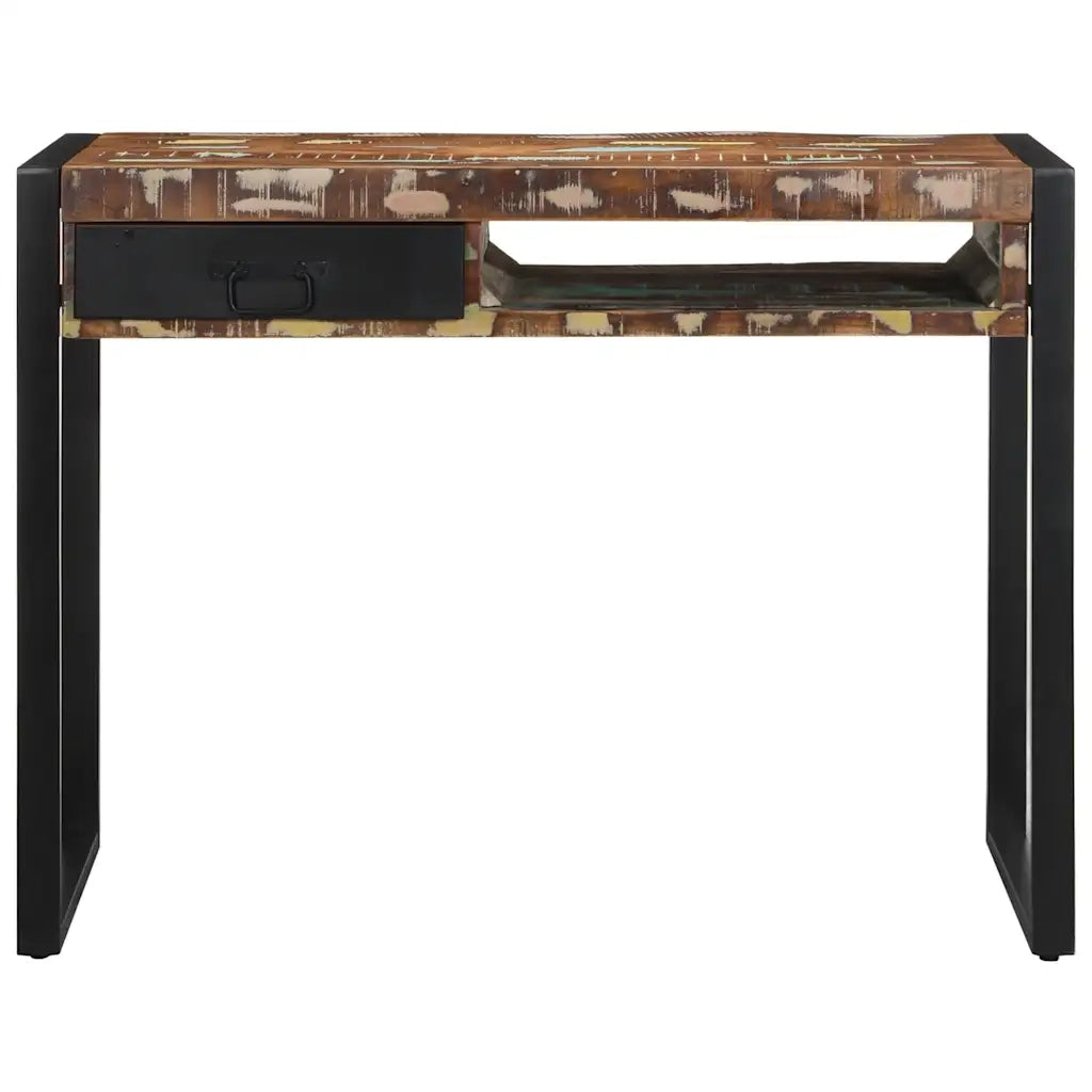 Scrivania | Tavolo da Ufficio Multicolore 100x50x75 cm in Legno Massello Recupero