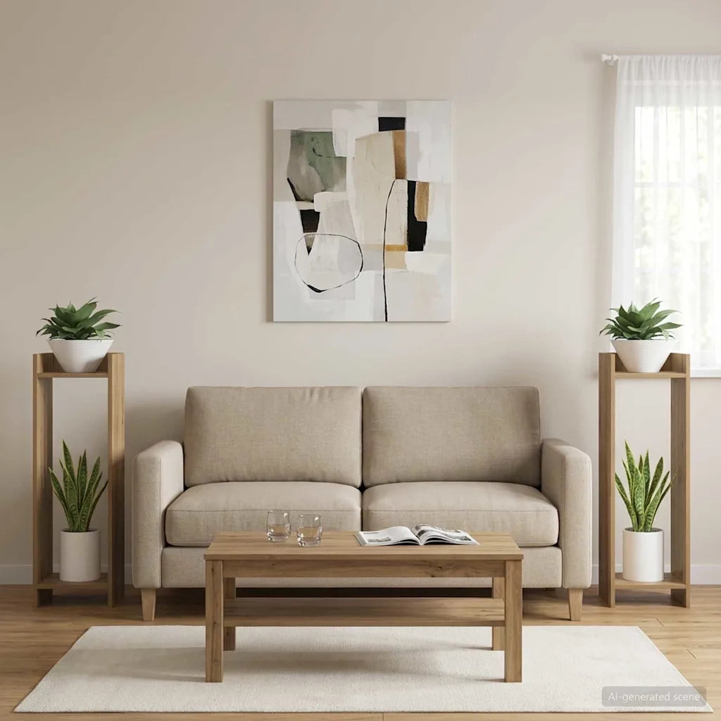 Supporto per piante 2 pz Rovere Artigianale 30 x 30 x 100 cm 899577