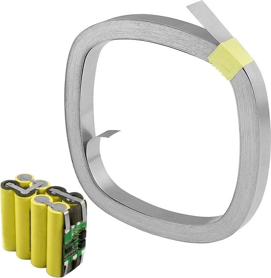 Nastro di separazione a nicello 0,15 x 8 mm in acciaio verniciato - 10 m - Nastro di separazione per pacchi di batterie a litiio spot lassare