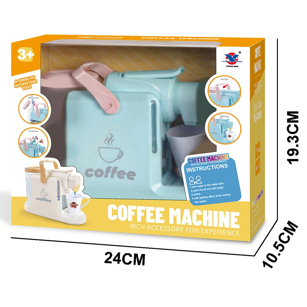Macchina per Caffè Giocattolo per Bambini Eroga Acqua Gioco Realistico Blu