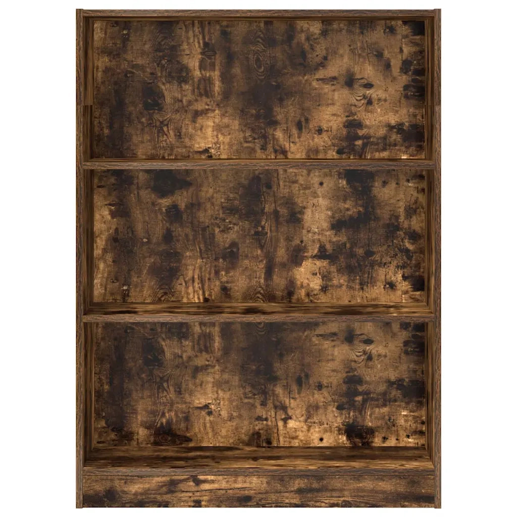 Libreria-Scaffale per Libri-Mobile di Stoccaggio Rovere Fumo 80x24x109 cm in Legno Multistrato