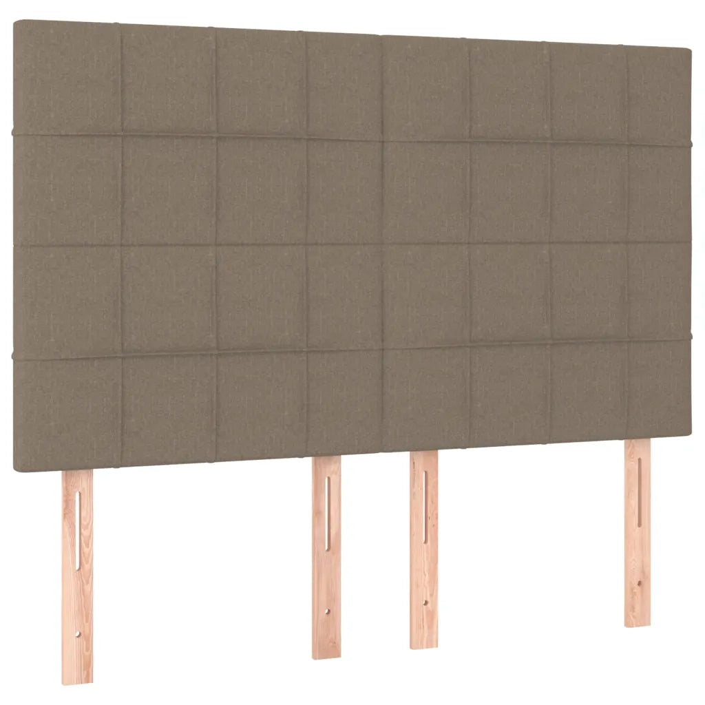Testiera | Testata per letto Tortora 144x5x118/128 cm Tessuto
