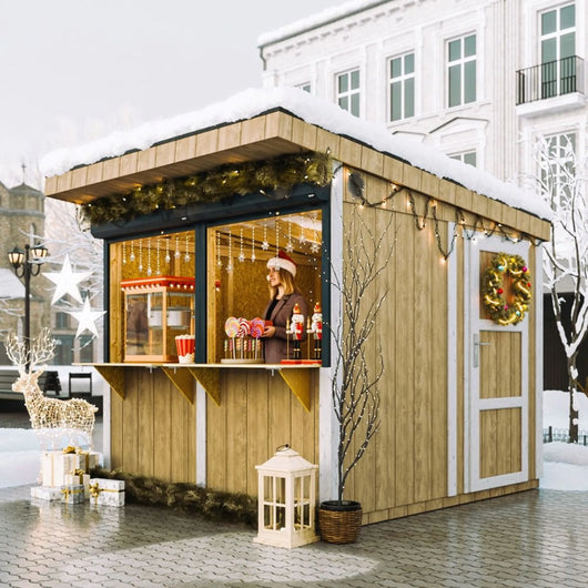 Chiosco esterno Premium - 5,9m?² - H240x248x305 cm - Timbela M950