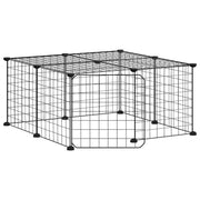 Gabbia per animali domestici a 12 pannelli con porta 35 x 35 cm nera 02_0041558