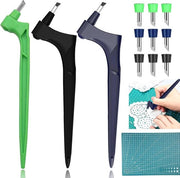 Set di 9 pezzi di strumenti per taglio artigianali con lame rotanti a 360 gradi, set di lame RVS artigianali RVS Gyro Cutter con scala di acciaio per DIY stencil artigianali scrapbook.