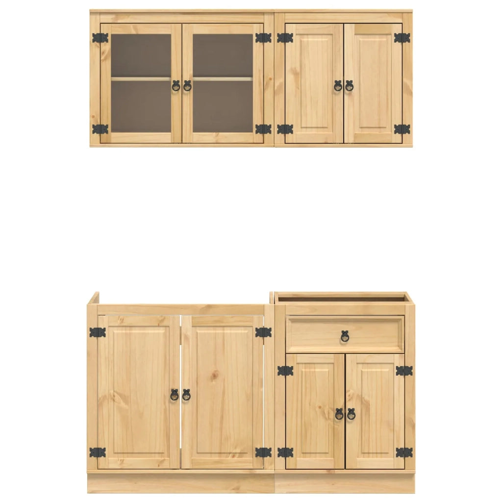 Armadietto con porta SKI 4 pcs Marrone Miele Pino massello