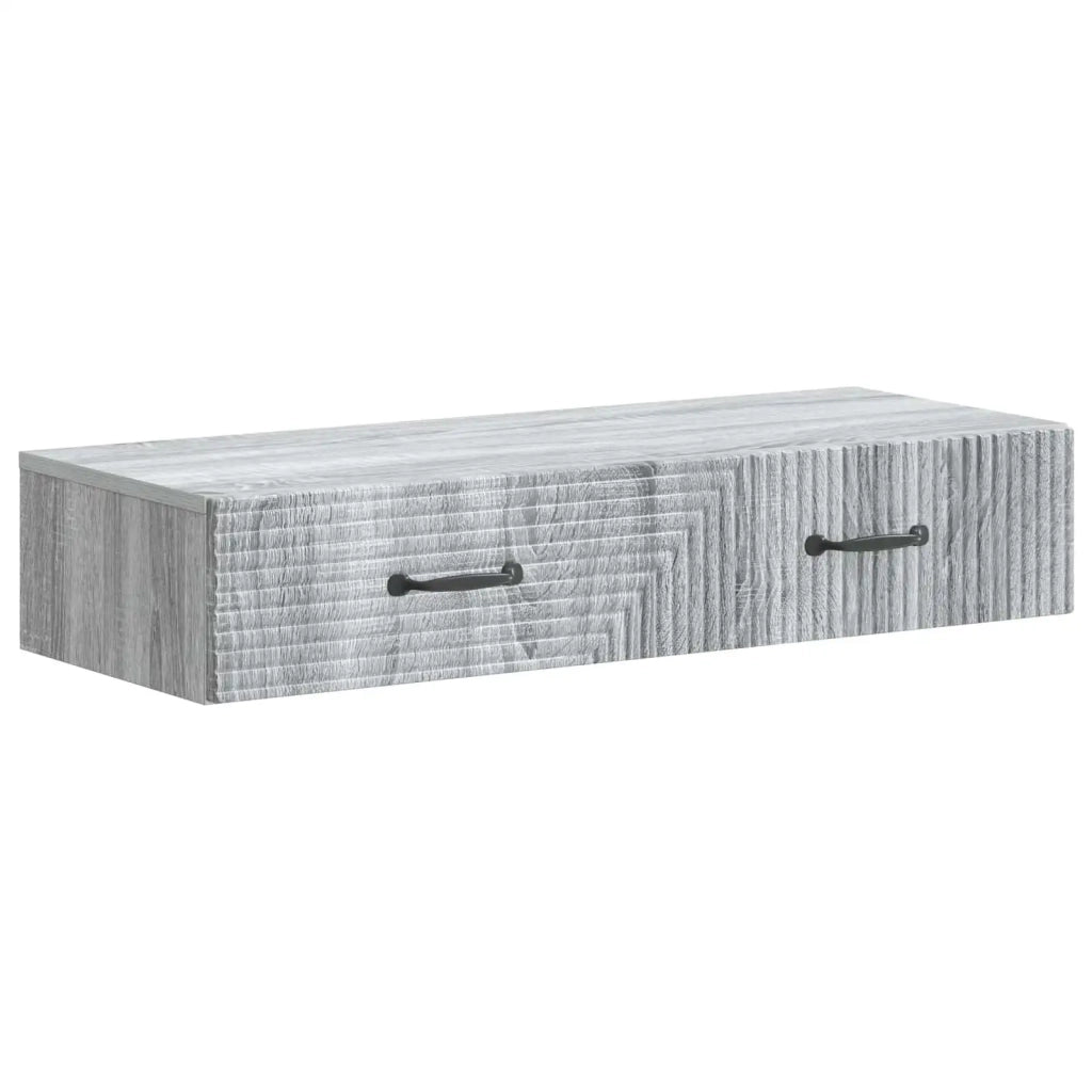 Tavolino da Parete Laterale Grigio Sonoma 87,5 x 34,5 x 17 cm 898671