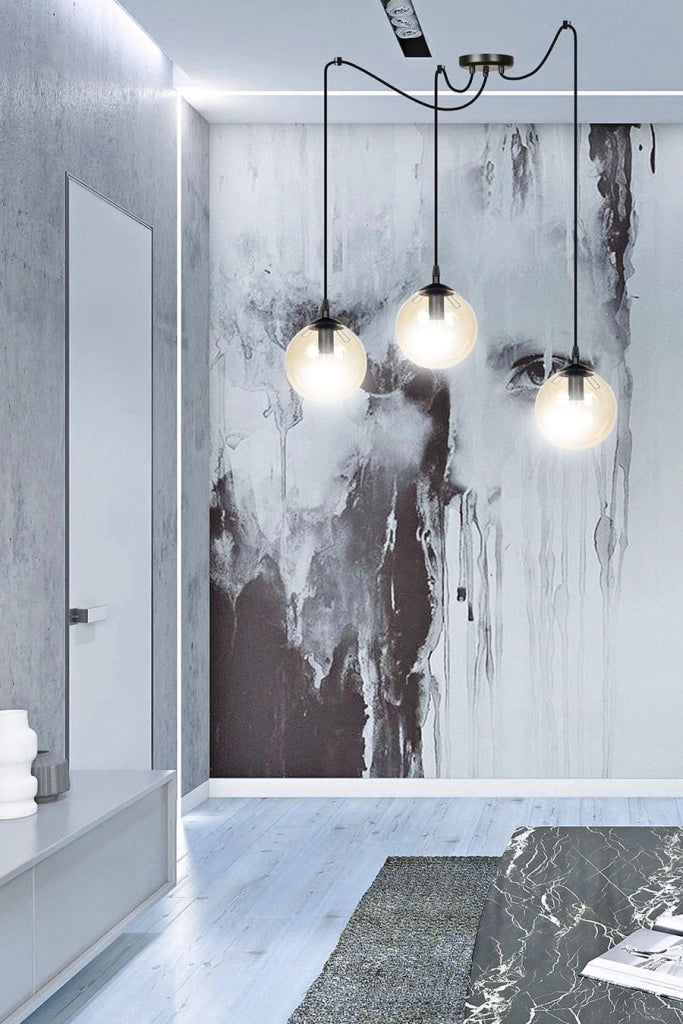 Lampadario Emibig GIGI 3, 3xE14 nero miele vetro metallo