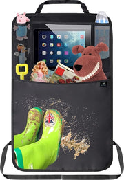 Protezione per il sedile posteriore degli autovetture, protegge il sedile posteriore dai calci dei bambini, organizzatore, contenitore trasparente extra grande per tablet/iPad, 1 pezzo