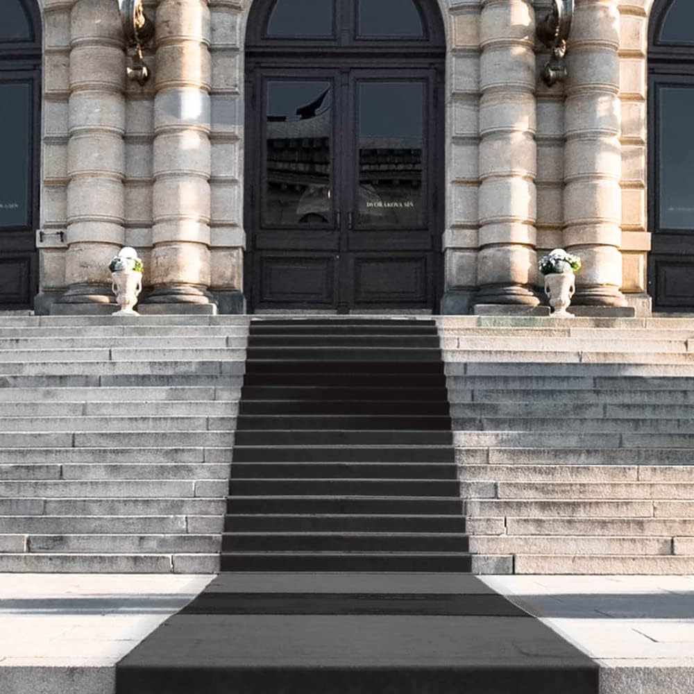 Tappeto Passatoia da Esterno/Interno 1x30m in Polipropilene Rubino Nero