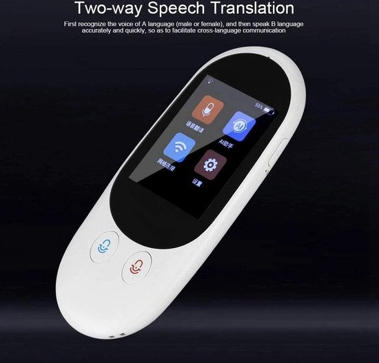 Traduttore vocale per viaggiatori di affari - Traduzione di oltre 52 lingue - Touchscreen da 24 pollici - Supporto batteria - Wi-Fi - Richiede contenuti HTML.