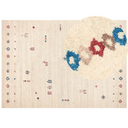 Tappeto Gabbeh di lana beige motivo floreale 200 x 300 cm soggiorno camera da letto