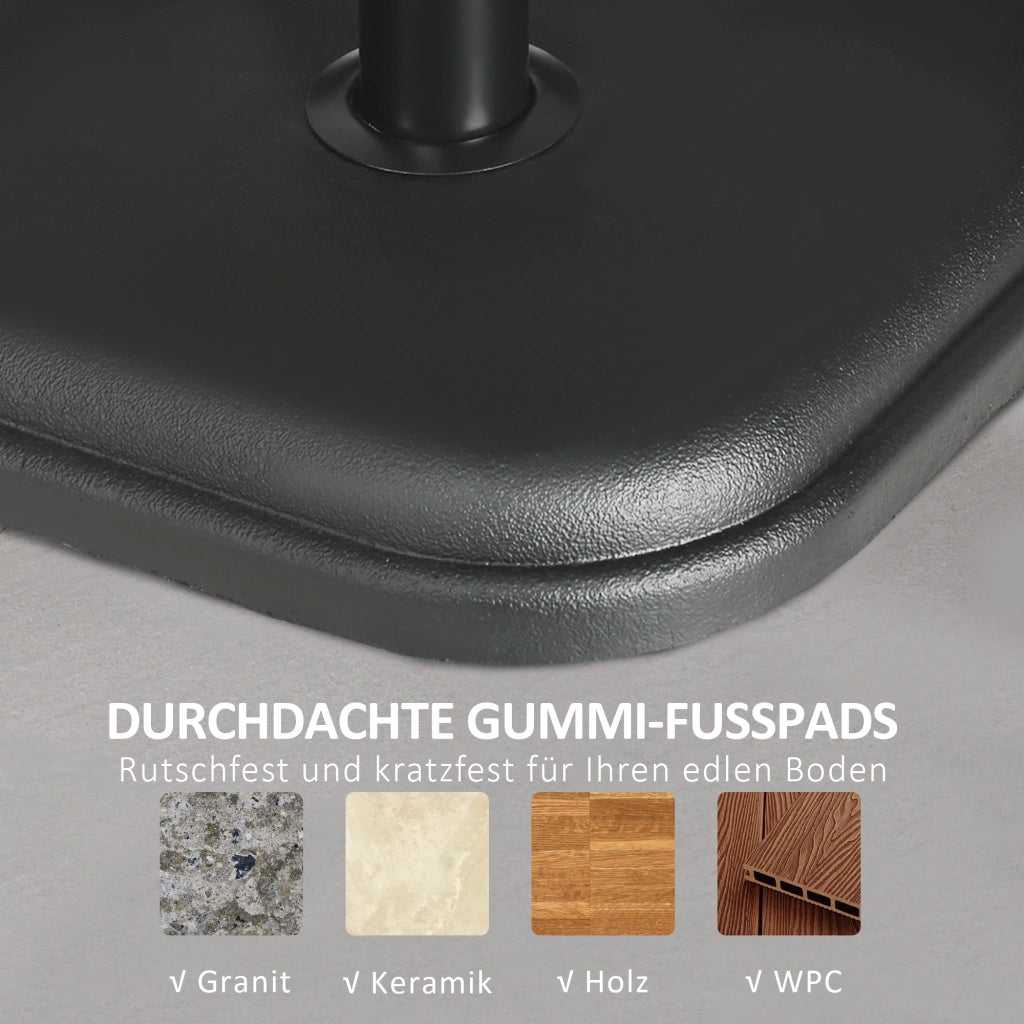 Base per Ombrellone in Cemento Quadrata 11kg ¨C Zephmum ¨C Nero 32-38mm