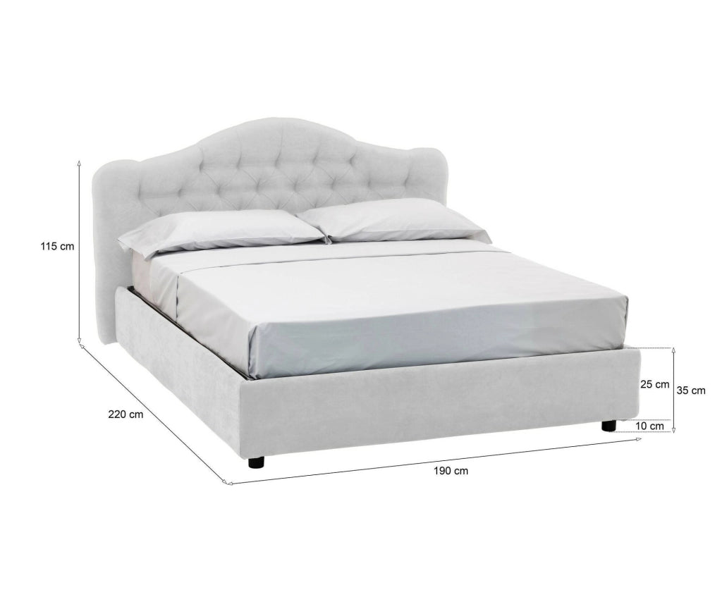 Letto Matrimoniale Aly, Letto Matrimoniale Sfoderabile Made in Italy, Bianco