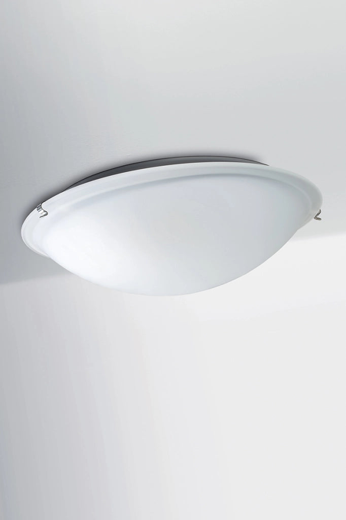 Plafoniera SID 50cm in Vetro Satinato e Metallo Laccato Bianco E27 IP20 - Rossini Group - Lampada da soffitto e parete dal design moderno