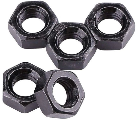 Zeskantmoeren DIN934 in Carbon Staal, Verzinkt, Zwart, M2-M5, 100 Stuks, con Filo Metrisco (M3)
