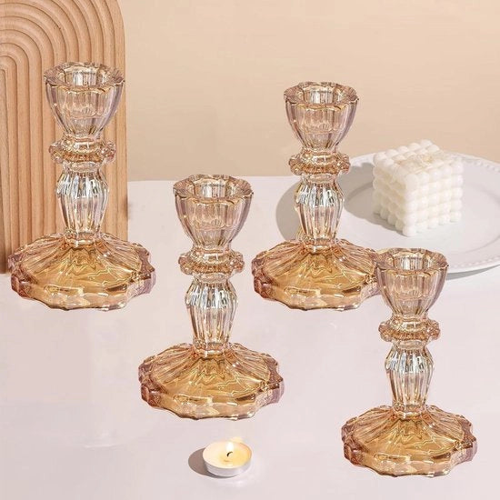 Candelaio in vetro per festa di Natale, matrimonio e compleanno