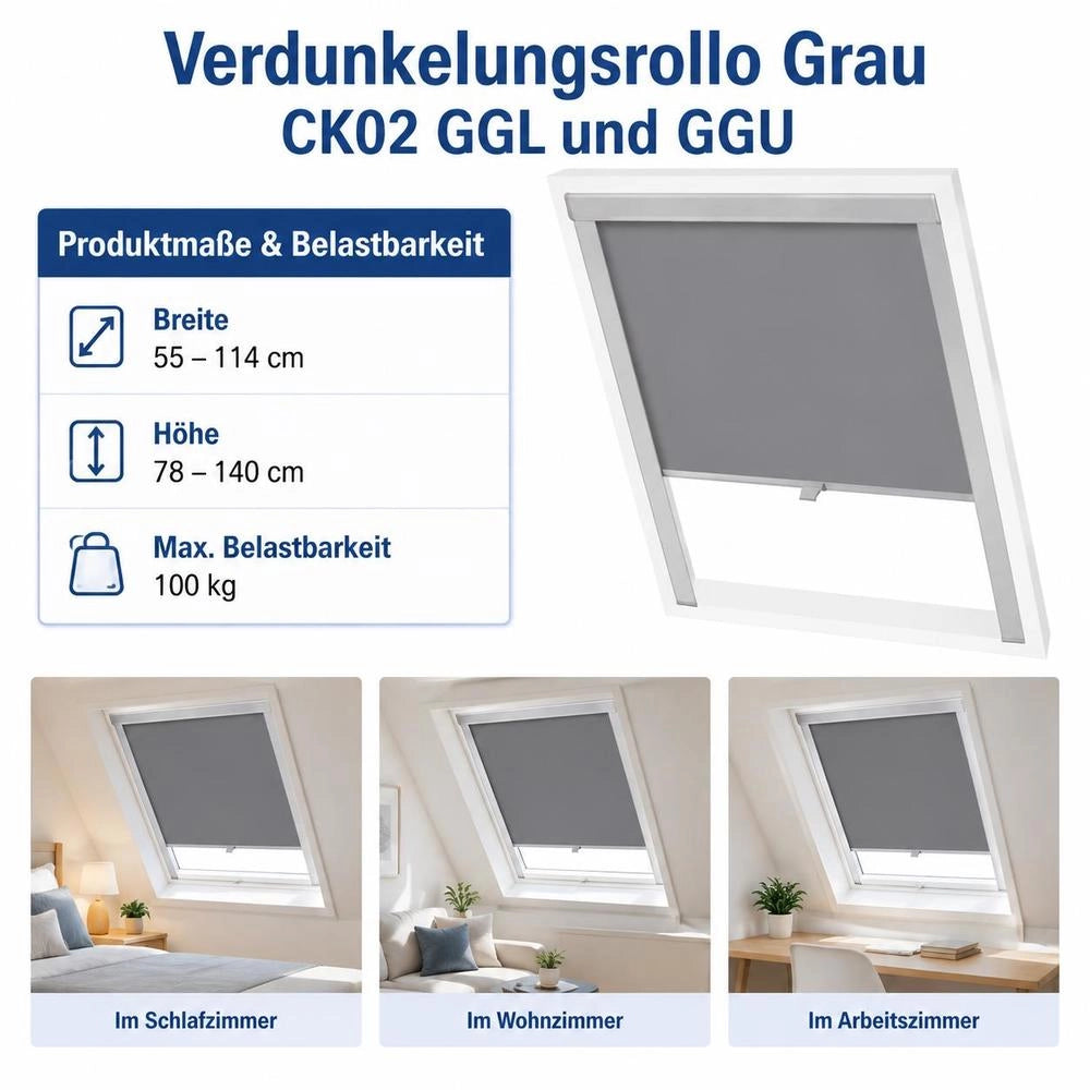 Blackout Roller Blind Grey CK02