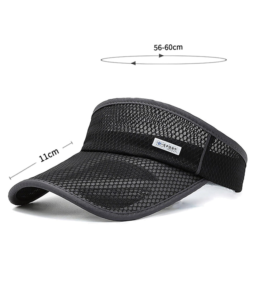 VISIERA - SPORT MODERN | Protezione Solare Unisex | Visiera Larga Rinforzata | Rete Ventilata | Regolazione Elastica, Chiusura