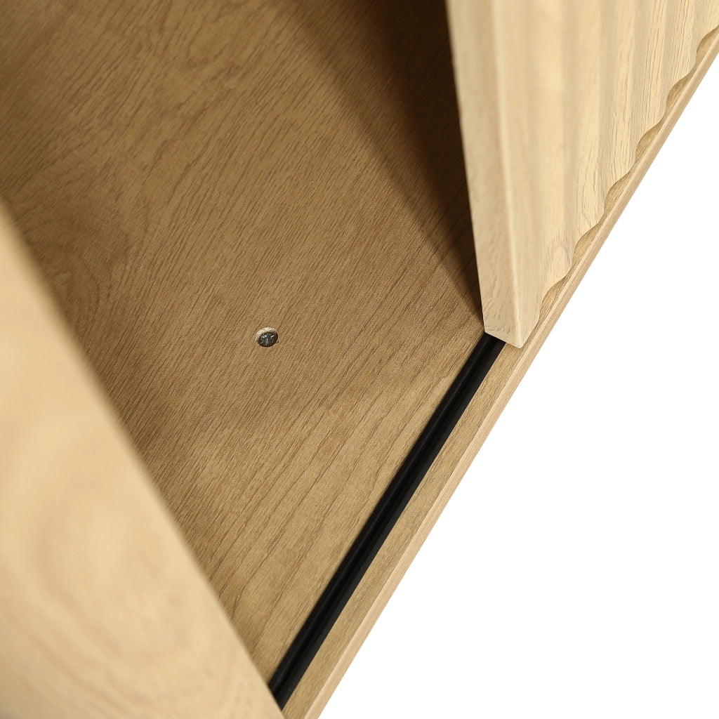 Mobile sottolavabo con 3 cassetti e anta scorrevole - per bagno - in MDF e ceramica - 61x47x90 cm - legno naturale