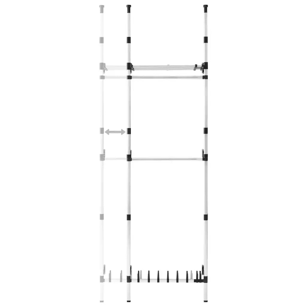 Sistema Telescopico per Guardaroba Aste Mensole in Alluminio cod mxl 78583