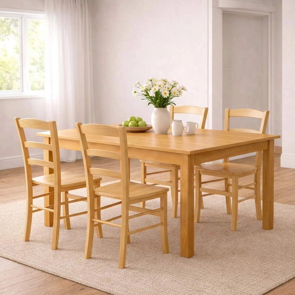 Sedia da sala da pranzo Paesana in legno colore naturale con seduta in massello