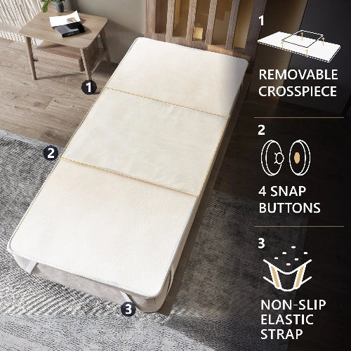 Coprimaterasso 100x190 Impermeabile con Traversa Rimovibile | Tessuto Stress Free Anallergico e Antibatterico con Clip di Fissaggio