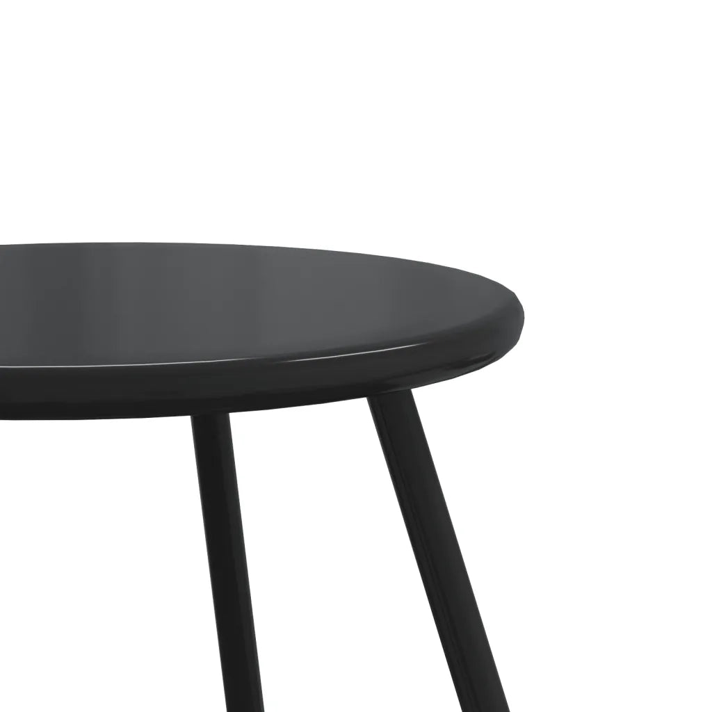 Tavolino-Tavolino da soggiorno-Tavolo Giardino 2pz Rotondo Nero Acciaio Verniciato a Polvere