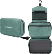 Organizzatore per toilette da appendere, contenitore acqua-tight per articoli da toeletta con robusta gruccia, borsa cosmetica compatta e trasportabile per signore e signori, contenitore per la stanza da bagno, verde menta, dimensione S