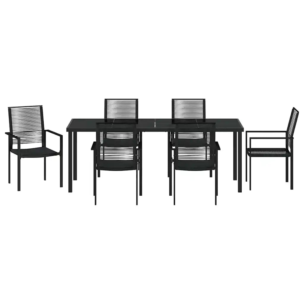 Set da Pranzo per Giardino 7 pcs Nero 3379168