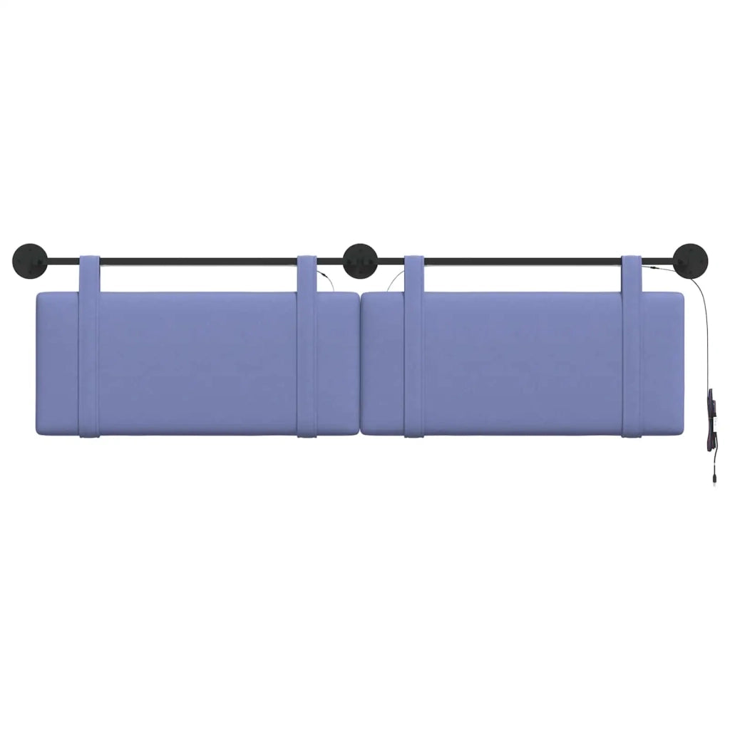 Testiera sospesa Con luce LED Blu jeans Tessuto