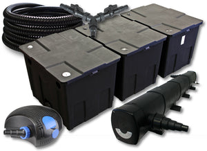 set per laghetti filtro 90000l chiarificatore 72W pompa 100W tubo 25m