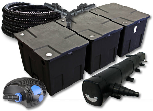 set per laghetti filtro 90000l chiarificatore 72W pompa 100W tubo 25m
