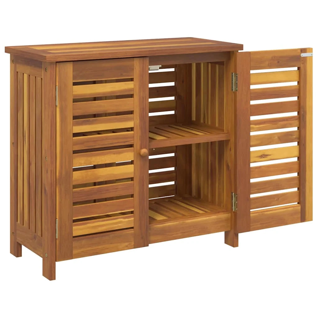 Mobiletto da giardino rettangolare moderno 75 x 35 x 70 cm con ripiani regolabili aspetto naturale in legno di acacia 02_0058504