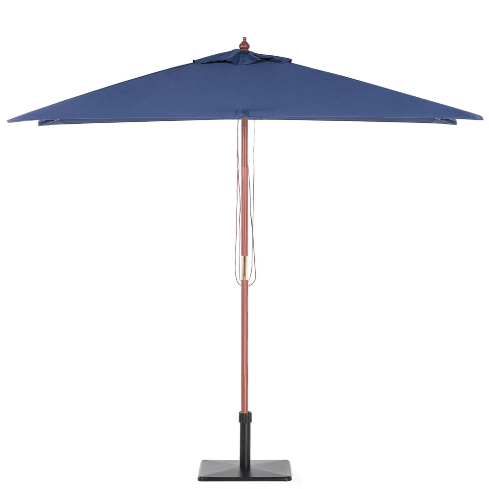 Ombrellone da giardino in tessuto blu legno di betulla 244 cm resistente agli agenti atmosferici