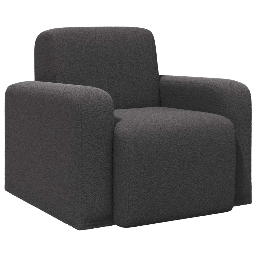 Poltrona-Divano Sedia-Poltroncina Grigio Scuro Boucl¨¦ 823018