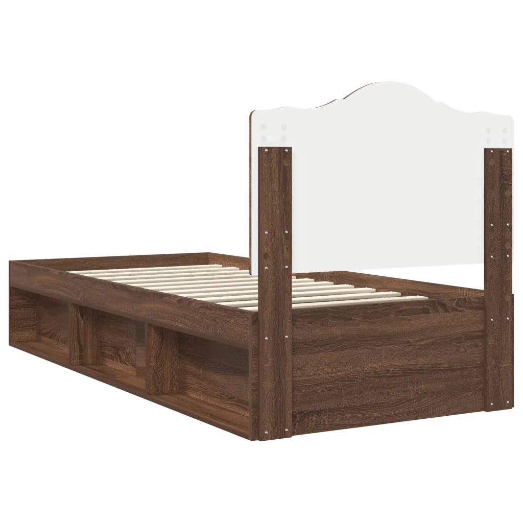 Struttura del letto Rovere Marrone 75 x 190 cm Pino massello
