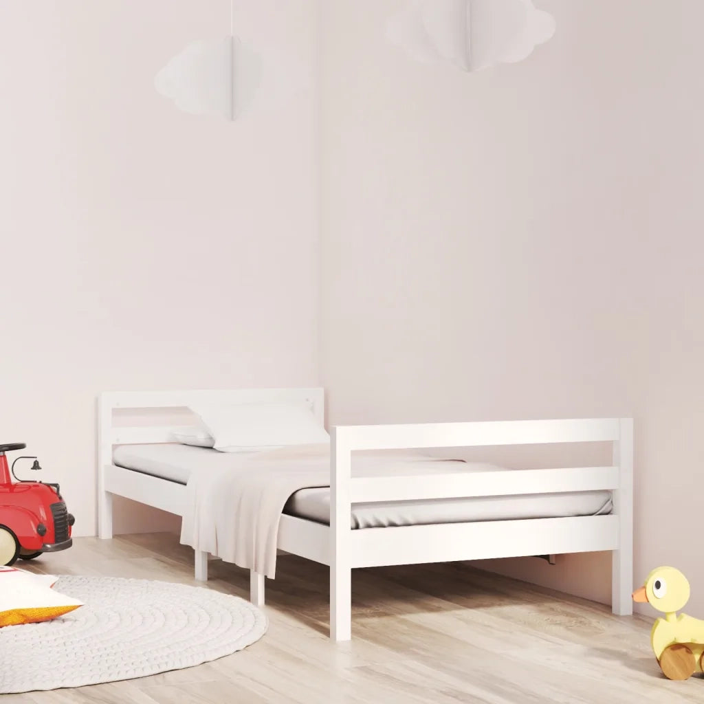 Giroletto senza Materasso Bianco 90x200 cm Legno Massello Pino 821625