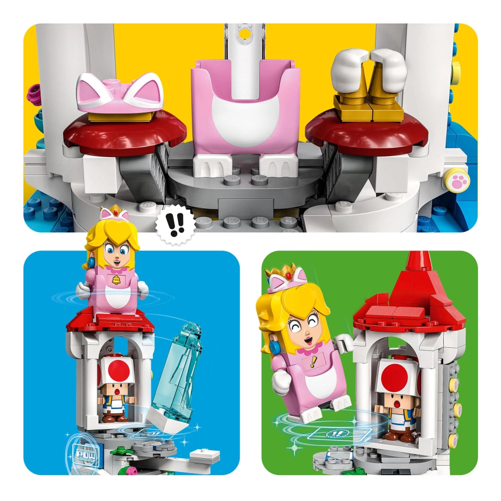 LEGO 71407 Super Mario La Torre di Ghiaccio e il Costume del Gatto Pesca, Set di Espansione, Minifigure di Rospo, Castel