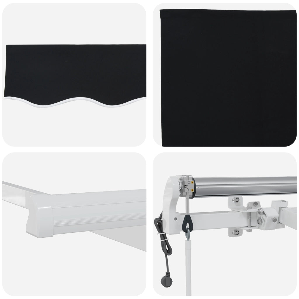Tenda Retrattile Automatica Nera 400x300 cm