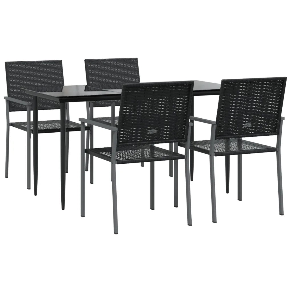 Set da Pranzo da Giardino 5 pz in Polyrattan e Acciaiocod mxl 100582