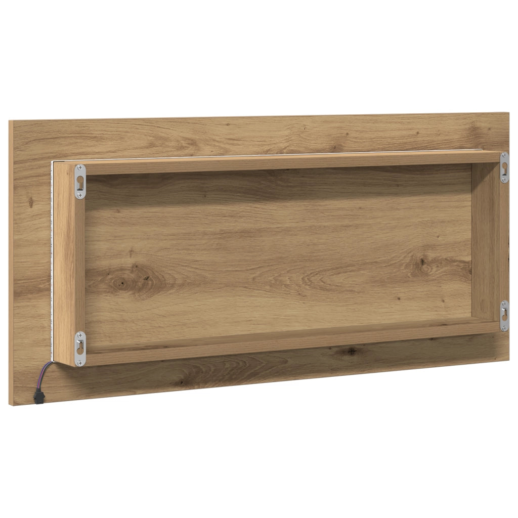 Mobile da bagno con specchio con luce LED in rovere artigianale 80x37 cm