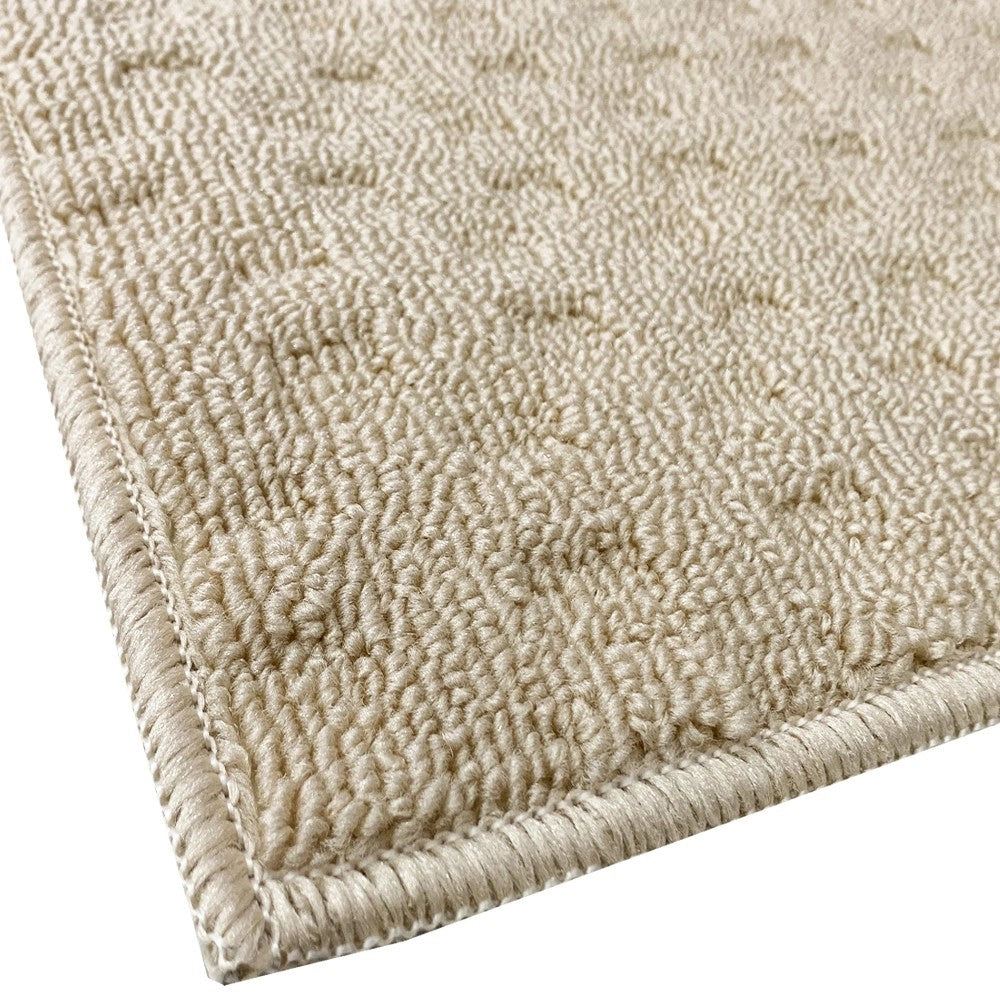 Tappeto Bagno Morbido Assorbente Antiscivolo 3D Intrecciato Scendiletto Lavabile 45x75 Cm Beige