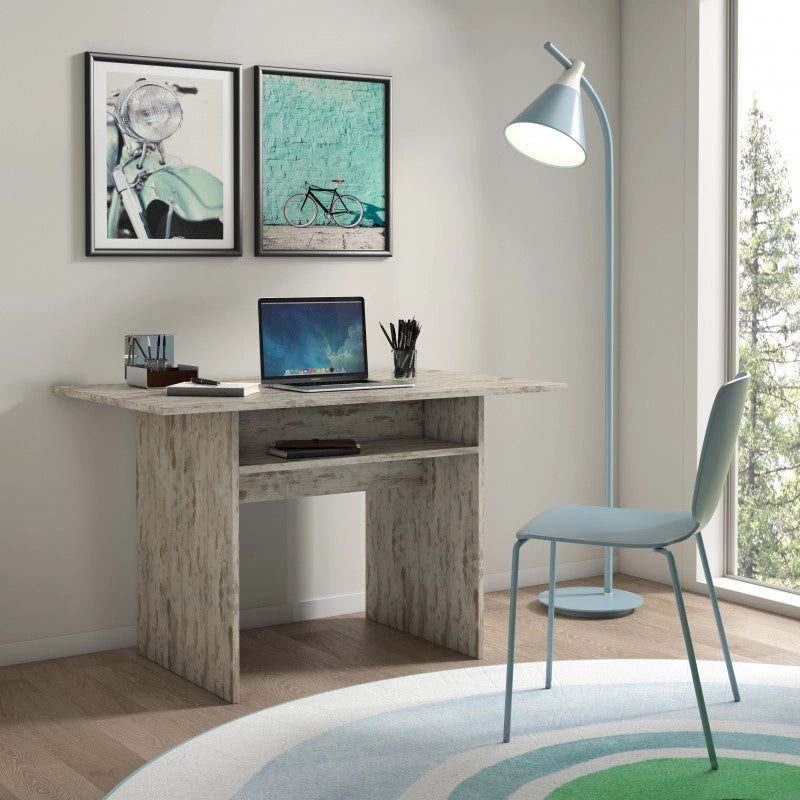 Tavolo consolle estensibile Oplà con piano ribaltabile e vano portaoggetti vintage 120x35/70x75 cm - Terraneo