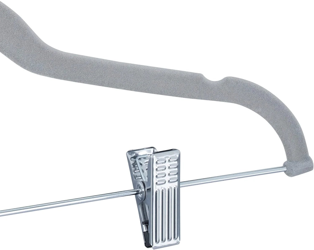 Set di 12 grucce con clip in velluto grigio 13_0000754_2