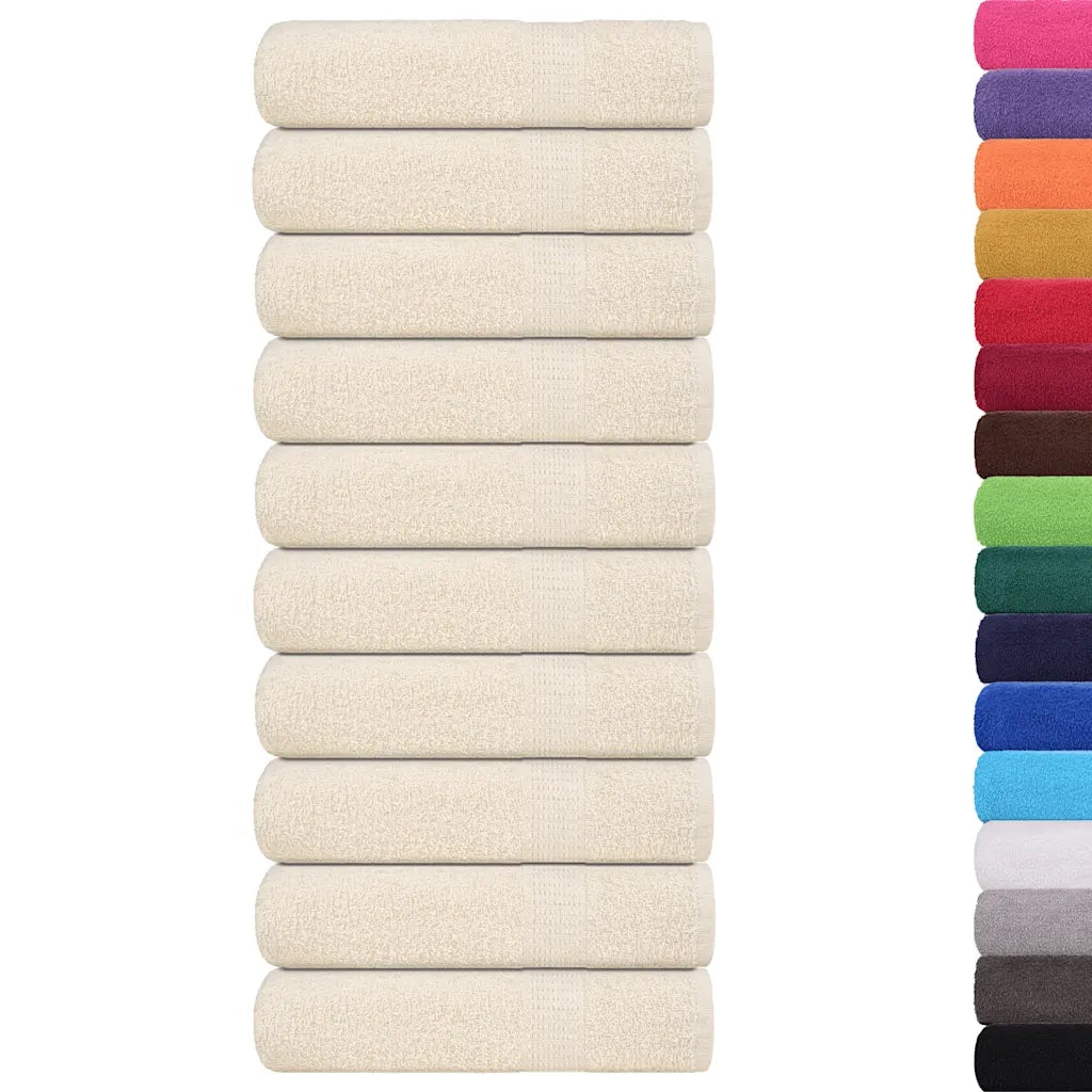 vidaXL Asciugamani 10 pz Crema 50x100 cm 360 g/m² 100% Cotone