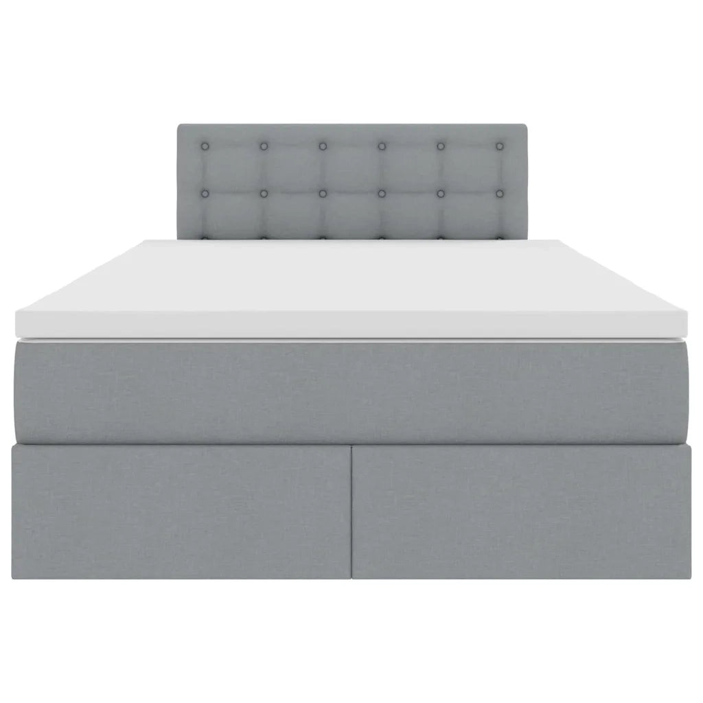 Letto con contenitore LED e materasso Grigio Chiaro