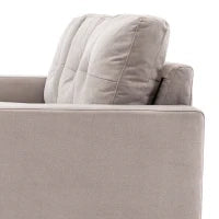 Divano d'angolo in tessuto di lino 193 cm forma L design scandinavo per soggiorno appartamento piccolo spazio grigio chiaro