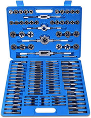 Set di Matrici e Tappi 110 Pezzi - Acciaio HSS Resistente all'Usura - Viti a Scudo Metrische - Acciaio di Carbone - Inclusa Chiave Manubrio - Attrezzatura di Precisione - Tappi